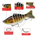 5pcs Multi-Section Fishing Lures 15.5g/10cm Sinking Swimbait Artificial Baits Fishing Tackle for Freshwater Saltwater Fishing