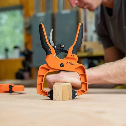 Pony Jorgensen Hand Clamp 2Inch 4Inch Sturdy Steel Spring Plastic One-Handed Operation Non-Marring Jaws Secure Clamping