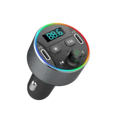 T69 bluetooth V5.0 FM Transmitter Dual 20W PD Car Charger 9 Colors Backlit Light Digital Display Hands-free Calls Voice Control MP3 Music Player Car Kit