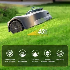 [US DIRECT] N2000 Robot Lawn Mower RTK GPS Vision Mapping AI Boundary No Wire Multi Zone Obstacle Avoidance Quiet Cutting Height Adjustable Waterproof 6000m