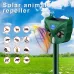AGSIVO Solar Animal Repeller Ultrasonic Animal Repellent with PIR Motion Sensor and LED Flash Light For Cat / Mole / Dog / Squirrel / Deer / Fox