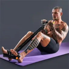 KALOAMultifunction Fitness Resistance Band Pedal Pull-Up Sit-Up Trainer Adjustable Full Body Exercise Equipment Non-Slip Handles Portable Home Gym Workout Tool Ankle Puller Door Hook Accessories