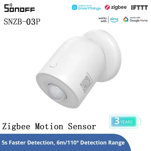 SONOFF SNZB-03P Zigbee3.0 Motion Sensor 5-Seconds Faster Detection Smart Home Security Human Body Detection Smart Scene via eWeLink Work with Alexa Google Home