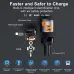 IBD IBD-358 1U2C 75W Multi-Port Car Charger with Retractable Cable Fast Charging for iPhone Phone Laptop