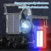 IPRee Solar Light LEHandheld Flashlights Type-Rechargeable Portable Torch with 4 Modes COB Emergency Red and Blue Searchlight
