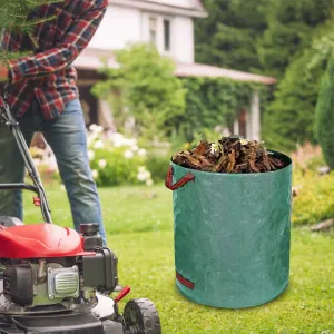 60L-500L Garden Leaf Bag Handles Multi-purpose Storage Bag Tool for Garden Waste Household Reusable Garden Bag Large Capacity Leaf Sack Light Trash Can Foldable Garden Garbage Waste Container