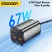 [GaN Tech] ESSAGER ES-CD35 67W 4-Port USB PD Charger 2USB-A+2USB-C PD3.0 QC4.0 AFC FCP SCP PPS BC1.2 DCP Apple2.4A Fast Charging Wall Charger Adapter EU Plug US Plug with 1M C8 Power Cable