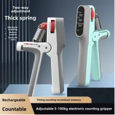 KALOA5-100kg USB Rechargeable Electronic Counting Hand Gripper Adjustable Resistance Strengthener for Finger Arm Muscle Strength Exercise Training