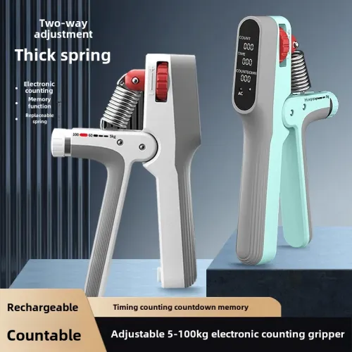 KALOA5-100kg USB Rechargeable Electronic Counting Hand Gripper Adjustable Resistance Strengthener for Finger Arm Muscle Strength Exercise Training