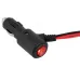Car Lighter Adapter 12V 24V 240W Dual Splitter With On Off Switch 1 Male To 2 Female Sockets Portable Power Accessories 10cm Cable Black Red PVC Material