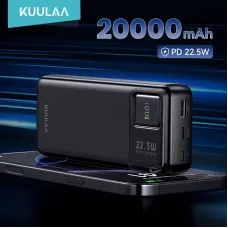 KUULAA RT-20 PD22.5W 20000mAh Power Bank LED Power Display External Battery Power Supply with 1 Input & 2 Outputs Fast Charging for iPhone 16 16 Plus 15 15 Pro 14 13 12 for Xiaomi 15 Ultra for Samsung Galaxy S25 Ultra