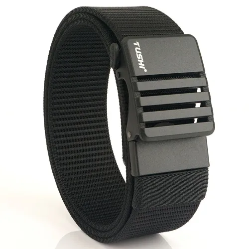 TUSH120cm Nylon Hard Tactical Belt for Men Metal Automatic Buckle Belt Military Belt for Outdoor Sports