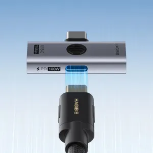 Hagibis TUA08 2-in-1 USB-C Adapter Type-C to USB-A+PD100W 10Gbps High Speed Data Dongle Adapter for Laptop Phone Tablet
