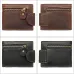 Ekphero Men's Vintage Genuine Leather Short Wallet with Zipper Pocket and Snap Closure Stylish Bifold Multi-Card Holder Coin Purse Money Clip
