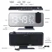 LED Mirror Alarm Clock Big Screen Temperature and Humidity Display with Radio and Time Projection Function Electronic Clock Rechargeable
