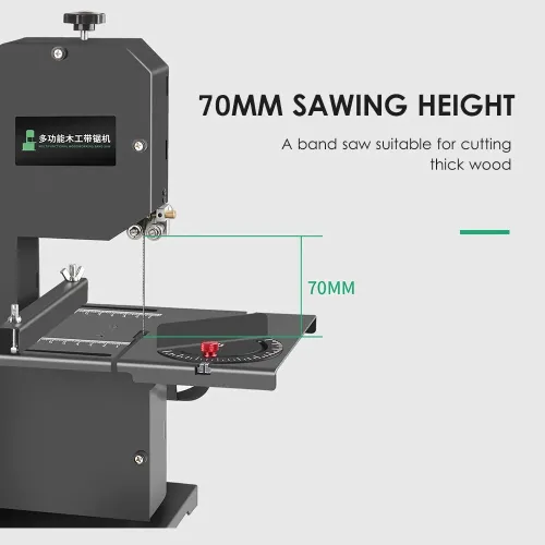 800W Multifunctional Band Saw Machine 1750RPM Metal Cutting Woodworking Electric Table Saw Adjustable Angle