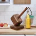 Creative Wooden Retro Bottle Openers Multifunction Hammer Shaped Drinks Corkscrew Long Handle Bottle Opener with Magnet