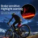 MEROCA Super V Smart Brake Sensing Bike Taillight 500mAh Battery 6 Lighting Modes IPX5 Waterproof Type-Rechargeable Bicycle Rear Light