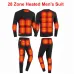TENGOO HD-28 Unisex Electric Heated Top Pant Set, 28 Heating Areas, Full Body Thermal, USB Charging, Long Sleeves Trousers Suit for Winter Outdoors