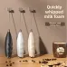 Electric Milk Frother Handheld Mini Whisk for Coffee & Hot Chocolate One-Touch Operation Cordless Rechargeable Easy Clean for Lattes Cappuccino Protein Shakes