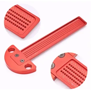 T-Square Ruler Aluminum Alloy Anodized Finish 1/32 Inch/1MM Precision Hole Spacing Ergonomic Design for Craftsman