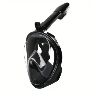 Full Snorkel Goggles 180 Panoramic View Safe Breathing System Diving Glasses With Assorted Colors Adjustable Strips And Action Camera Mount, Anti-Fog Anti-Leak Snorkeling Goggles Set For Snokel Diving