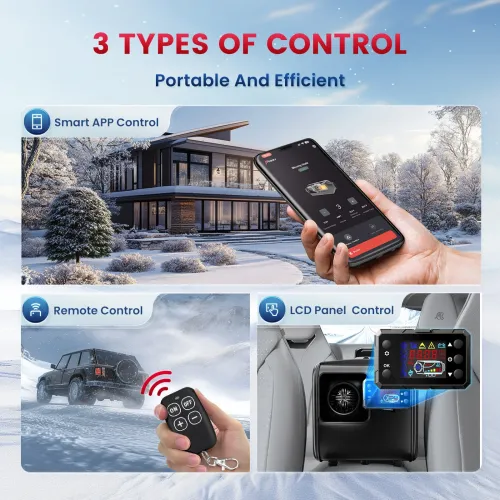 HCALORY W1 Car Parking Diesel Heater 5-8KW 12V All In One LCD APP Remote Control