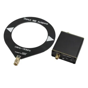 Upgraded Donut Wideband Antenna 10kHz-180MHz Low Impedance Converter SMA Male Type-C Charging 20 Hours Use For Radios SDRs Quansheng UV-k5 k6
