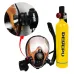 UDirect DEDEPS5000PLUS-B 1L Scuba Tank Oxygen Diving Cylinder with 8-20 Minutes Respirator Breathing Portable Snorkeling Scuba Tank Kit with Snorkel Mask Adapter