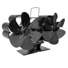 12 Blades Fireplace Fan Heat Powered Stove Eco-Friendly Fan Wood Burn Fan Portable Heater Efficient Oven Fan No Electricity