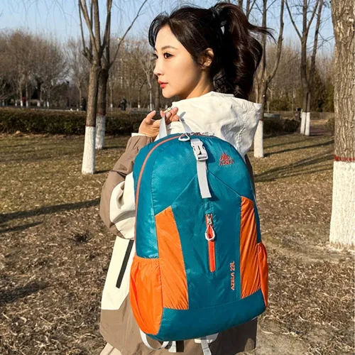 IPRee Foldable Mountaineering Backpack Large Capacity Cycling Backpack Lightweight Zippers Rucksack Hiking Work Travel Camping Bag