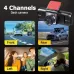 2Inch IPS Screen Dash Camera 4 Channel 1080P HD Driving Recorder Loop Recording G-Sensor Wide Angle Coverage
