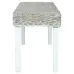 Bench 43.3" White Natural Kubu Rattan and Solid Mango Wood