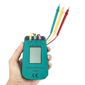 3 Phase Tester Digital Phase Indicator Detector LED Phase Sequences Meter Voltage Tester 40V~600V AC