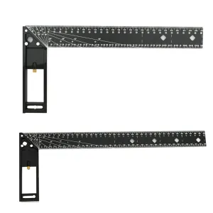 Multifunctional Right Angle Ruler High Carbon Steel 1.5mm Thickness Aluminum Handle 300mm/400mm for Woodworking and Construction