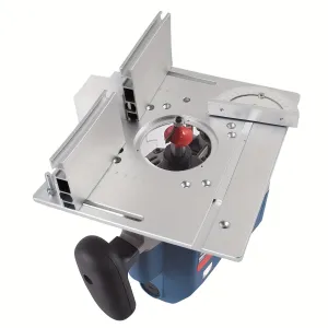 Router Table Insert Plate Set 240x200mm for Woodworking Bench with Miter Gauge Guide Aluminium Fence Sliding Bracket Compatible with Multiple Routers