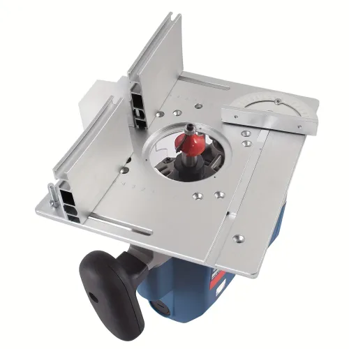 Router Table Insert Plate Set 240x200mm for Woodworking Bench with Miter Gauge Guide Aluminium Fence Sliding Bracket Compatible with Multiple Routers