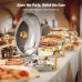 Warmounts Chafing Dish Buffet Set, 5Q2/4 Pack Gold Accent Stainless Steel Chafers and Buffet Warmers Sets with Lid & Lid Holder for Parties Catering Events Weddings Banquets