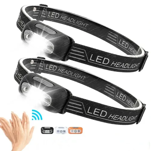 Outdoor Intelligent Sensing Headlight USB Charging Strong Bald Headlight LENight Fishing Portable Night Running Light