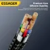 ESSAGER ES-X60 2A USB-A to Type-C+Micro USB Cable Fast Charging Data Transmission Tinned Copper Core Line 1.2M Long for iPhone 16 15 15 Plus for Huawei Mate XT for Xiaomi MIX Fold4 for Samsung Galaxy Z Flip6