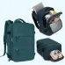 40*25*20cm Waterproof Nylon Travel Backpack 180 Open Design Laptop Clothing Shoes Compartment Luggage Bag with Trolley Strap