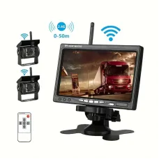 7" Monitor Parking Driving Monitoring Recorder Vehicle with 2 Backup Cameras for RV/SUV/Van/Pickup/Truck/Trailer