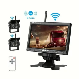 7" Monitor Parking Driving Monitoring Recorder Vehicle with 2 Backup Cameras for RV/SUV/Van/Pickup/Truck/Trailer
