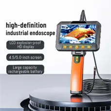 VISHRT T27 Dual Camera Dual Picture Handheld Endoscope 7mm 5 Inch LCD 1080P Borescope High Definition 5-6 Hours Battery Life