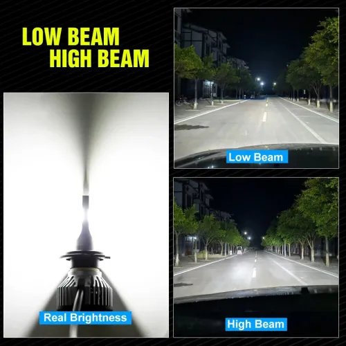 H1 / H3 / H4 / H7 / 9005 / 9006 Pair Mini Car Headlight 15000LM/Pair 12V LED Lights Turbo Lamp 6000K Color Temperature