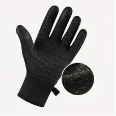 Golovejoy Warm Gloves Touch Screen Windproof Plus Velvet Wear-Resistant Gloves for Cycling Driving Running Hiking