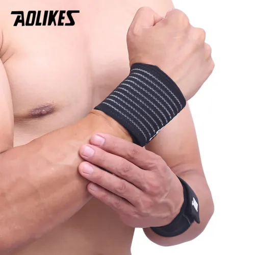 AOLIKE1PCCotton Elastic Bandage Wrist Band Anti-slip Breathable Hand Protection for Weightlifting Ball Games Sports