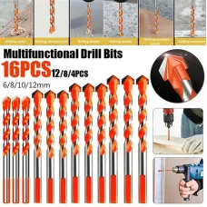 4/5/7/12/16PCS Tungsten Carbide Masonry Drill Bit Set 3-12mm for Metal Ceramic Tile Concrete Wood High Wear Resistance for Electric Drills