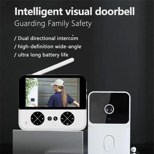M16 Visual Doorbell 4.3-Inch IPS Display HD Camera Infrared Night Vision Wireless Bidirectional Intercom Long Battery Life Easy Installation