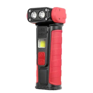 Mini Convenient Rotating Flashlight 6 Modes Adjustable Portable Emergency COB Floodlight Magnetic Work Light For Camping Fishing